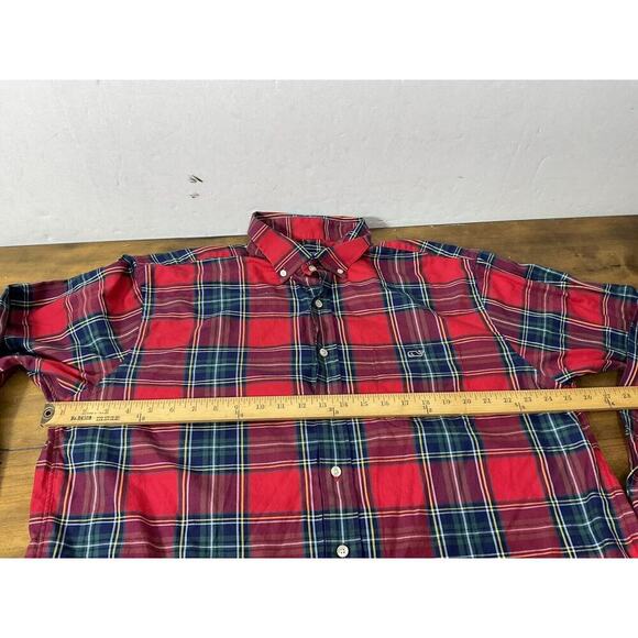 Vineyard Vines Mens XL Red Plaid Classic Fit Tucker Collar Button Up Shirt - Picture 8 of 9
